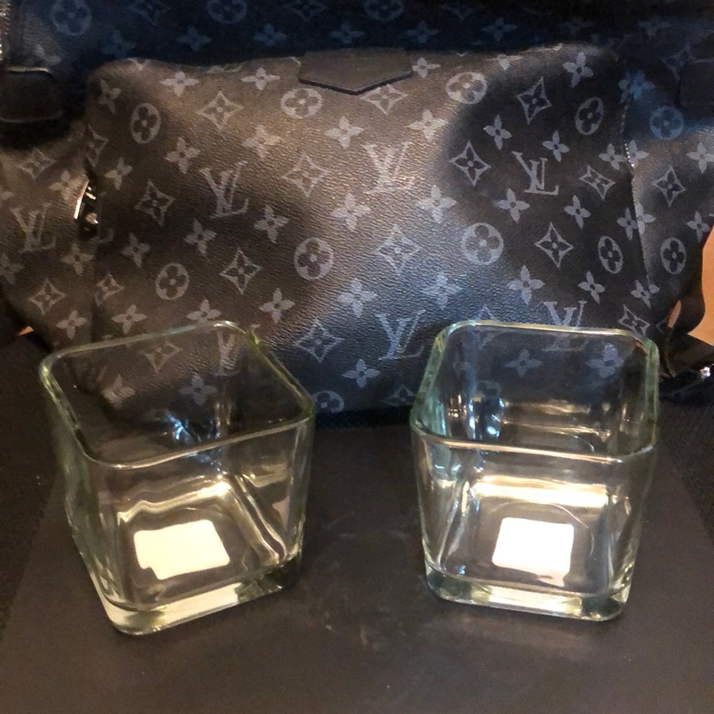 Square Indonesian scotch or whiskey sipping glasses